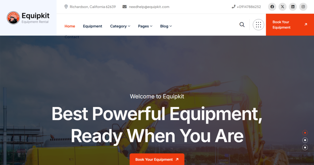 Construction Equipment Rental & Machinery Services