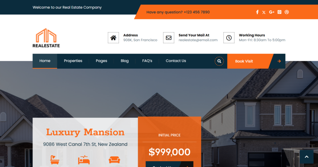Professional estate agency systems interface showing luxury property listings and a modern estate agency web solution.