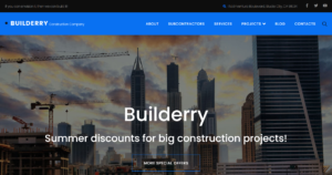 Construction website design service featuring large-scale building contractor projects.