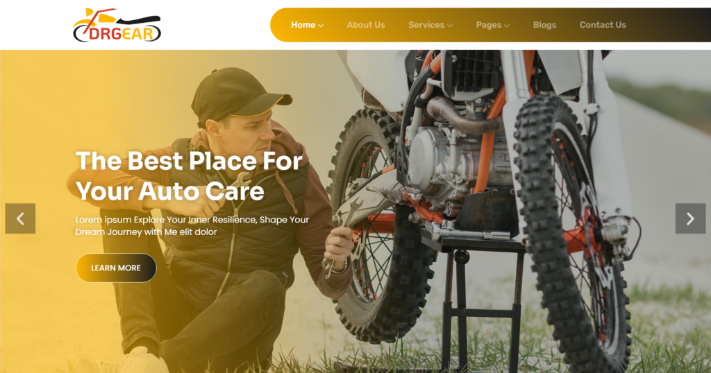 Professional trade website design for car repair, garage, and auto shop specialists.
