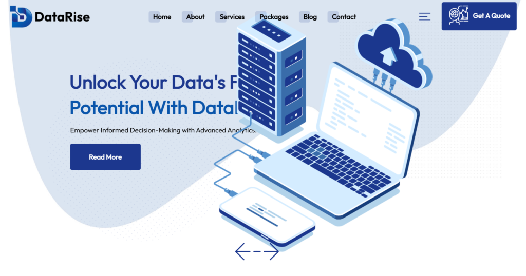 SaaS website design service showing a software company and IT solutions portal.
