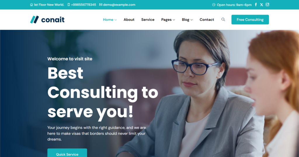 Consulting advisor website design service showing a professional finance and marketing firm.