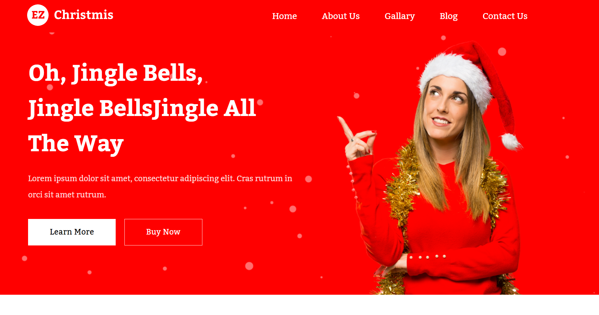 Festive holiday business website design featuring christmas event planning and creative services.