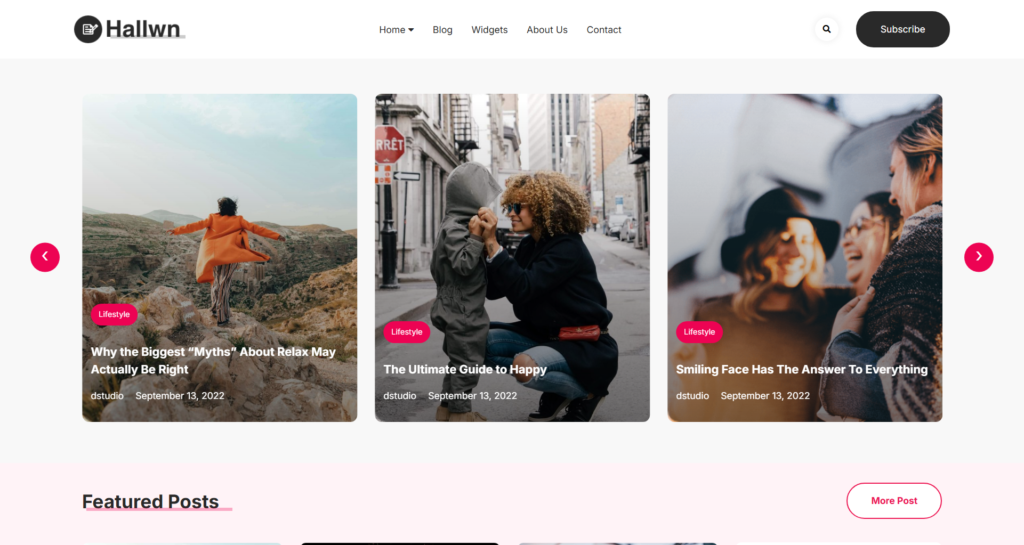 SEO Friendly Blog Design showing clean article layout and social links
