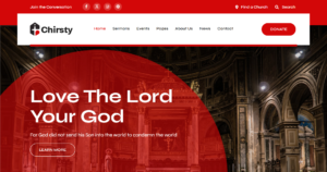 Nonprofit Church Website Design showing community events and donation portal