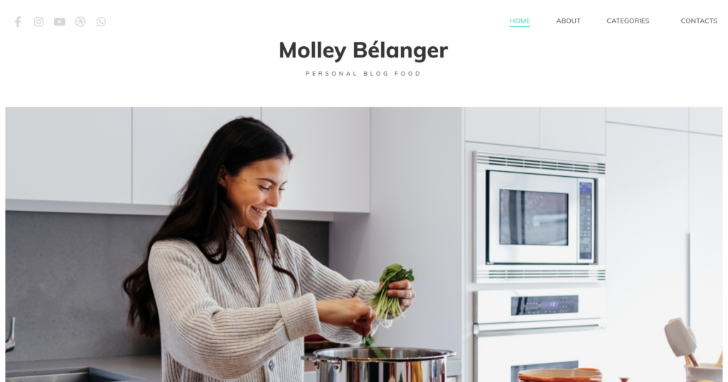Engaging Food Blog Website Design showing vibrant recipes and storytelling.