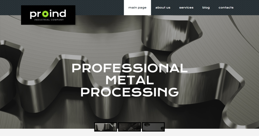 Modern Industrial Services Website Design showing electrical and renovation works.