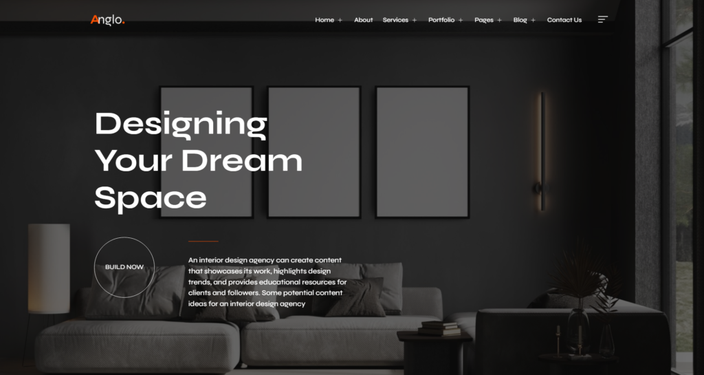 Luxury Interior Design Website Design showing architectural furniture and projects