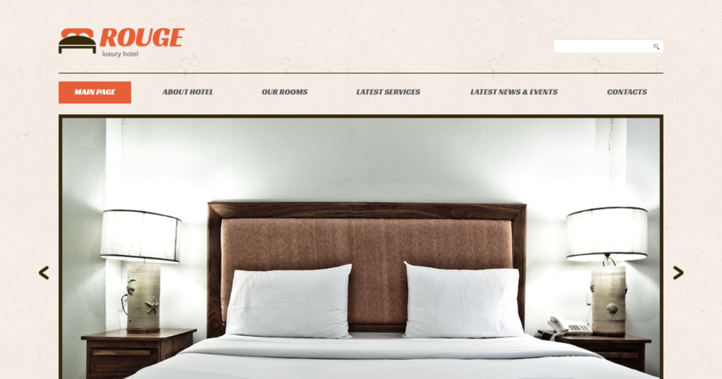 Modern Hotel Website Design showing comfortable rooms and online booking