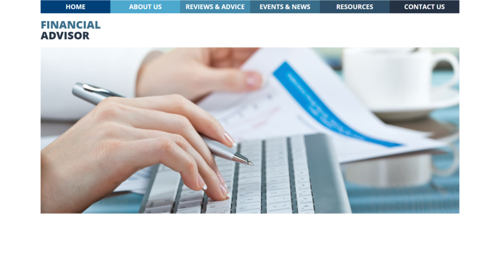 Professional Financial Advisor Website Design showing expert advisory tools