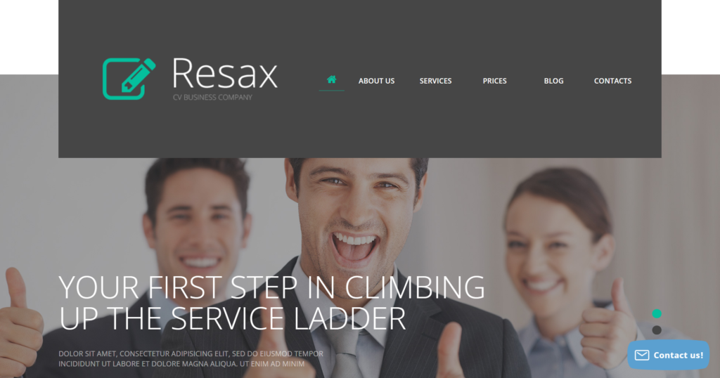 Professional CV Business Website Design showing recruitment and client tools