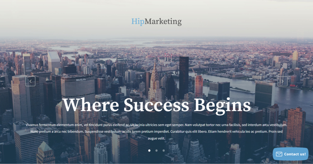 Professional marketing agency website design interface showing automated enterprise marketing solutions