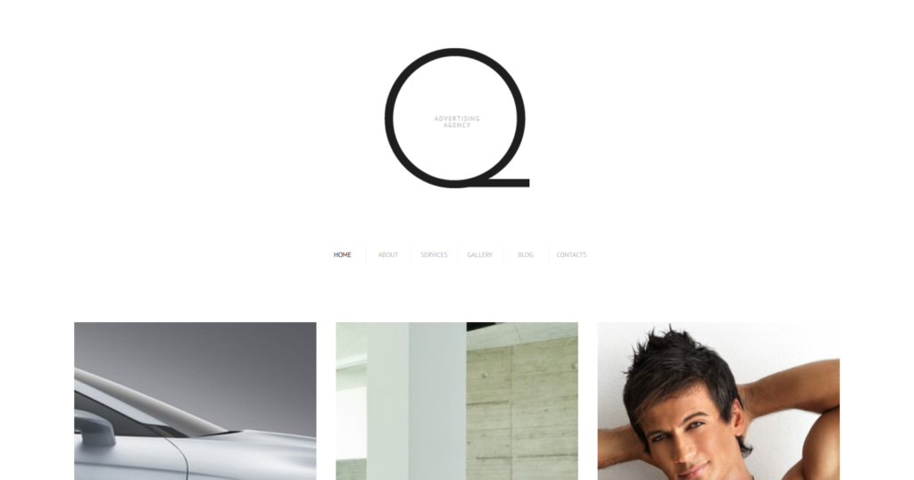 Advertising agency website design showing creative motion and printing projects