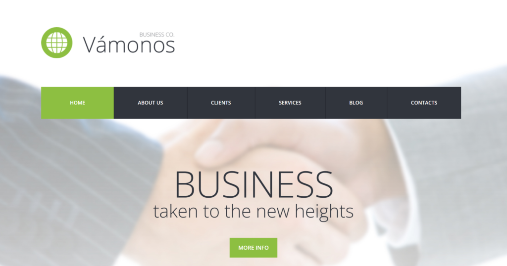 Business technology website design showing enterprise automation flow and customer support