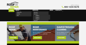 Roofing company website design showing reliable house tiling and repair services