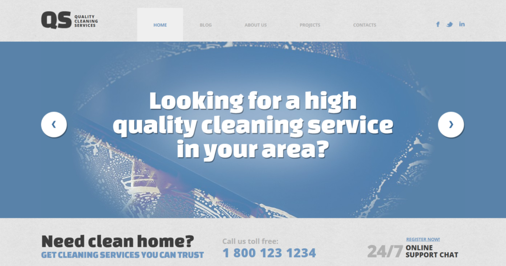 Window cleaning website design showing clear residential house maintenance layouts