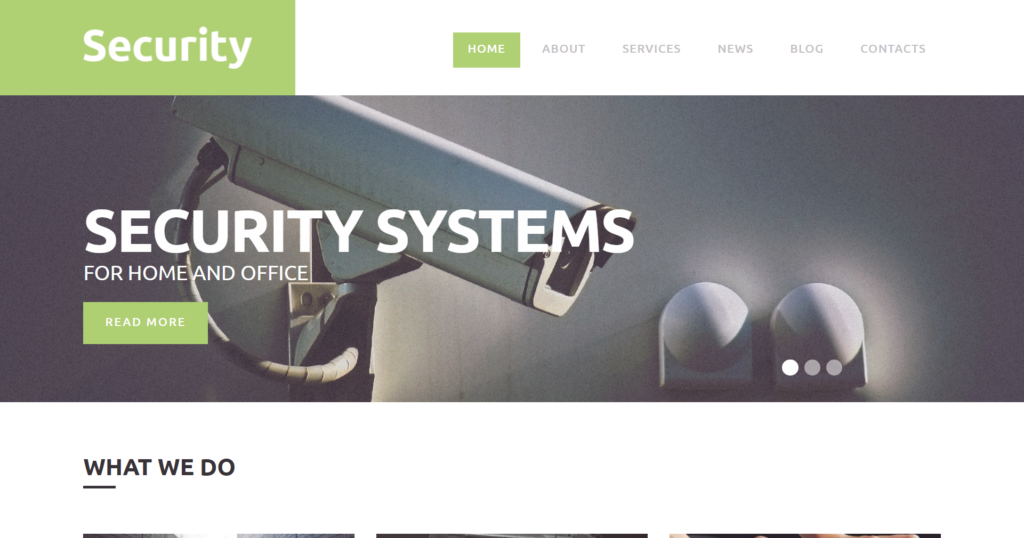 Locksmith website design showing home protection and safe safeguard safety systems
