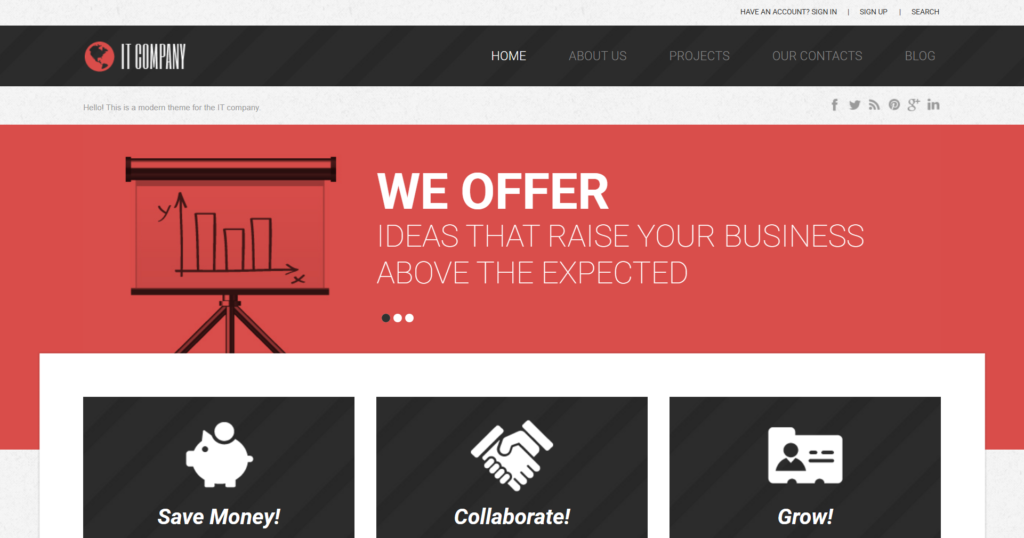 IT communication website design showing information technology and web transfer