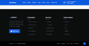 Technology IT solutions website design showing startup software and digital security