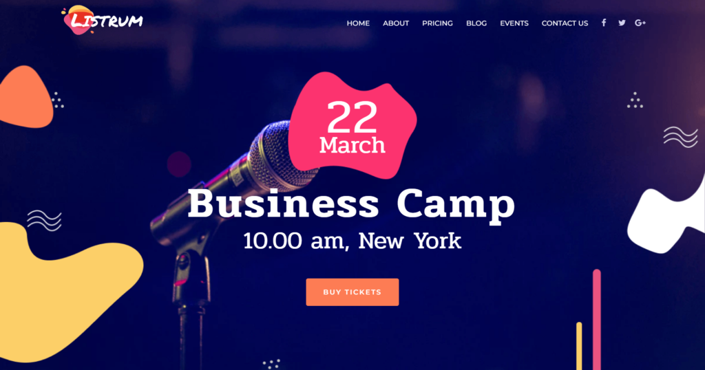 Conference Website Design Service featuring animated event layouts for public speakers.