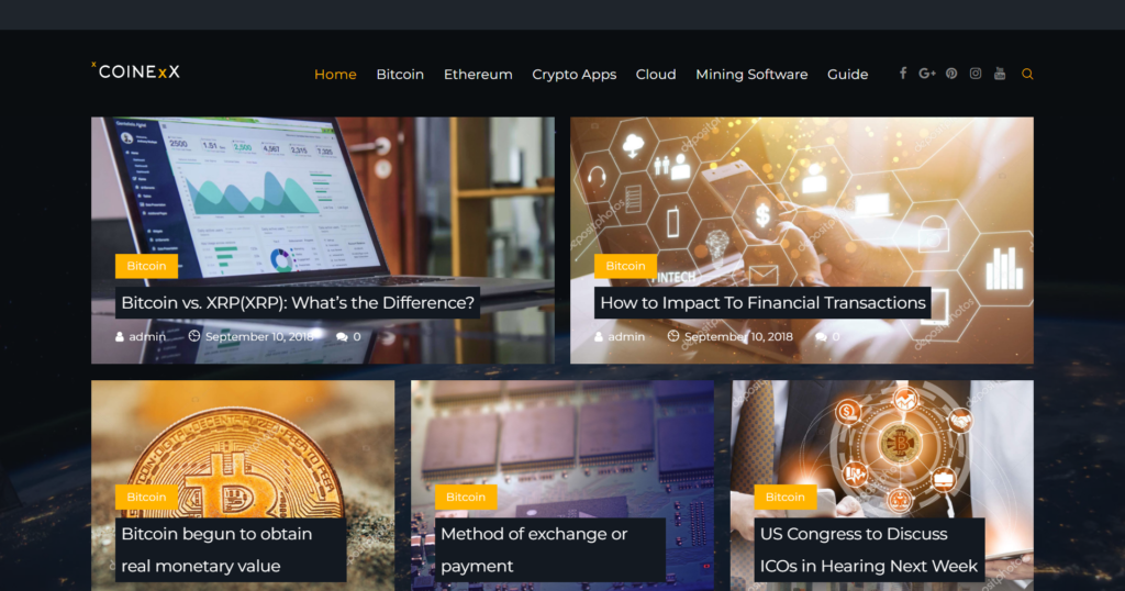 Bitcoin Cryptocurrency Website Design