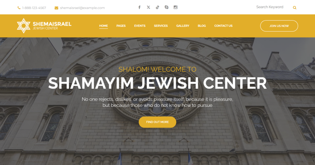 Jewish Cultural Center Website Design