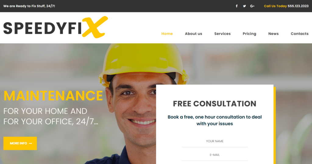 handyman services website design responsive tablet interface for local repair booking