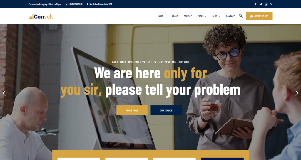business consulting website design service clean minimalist dashboard showing strategy overview