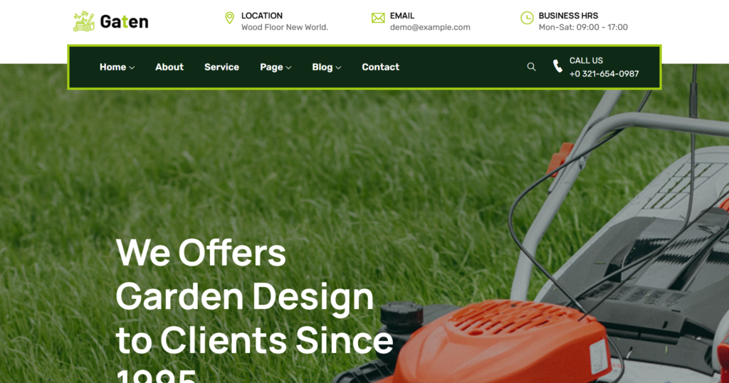 commercial landscaping website design service responsive tablet interface displaying planting portfolio