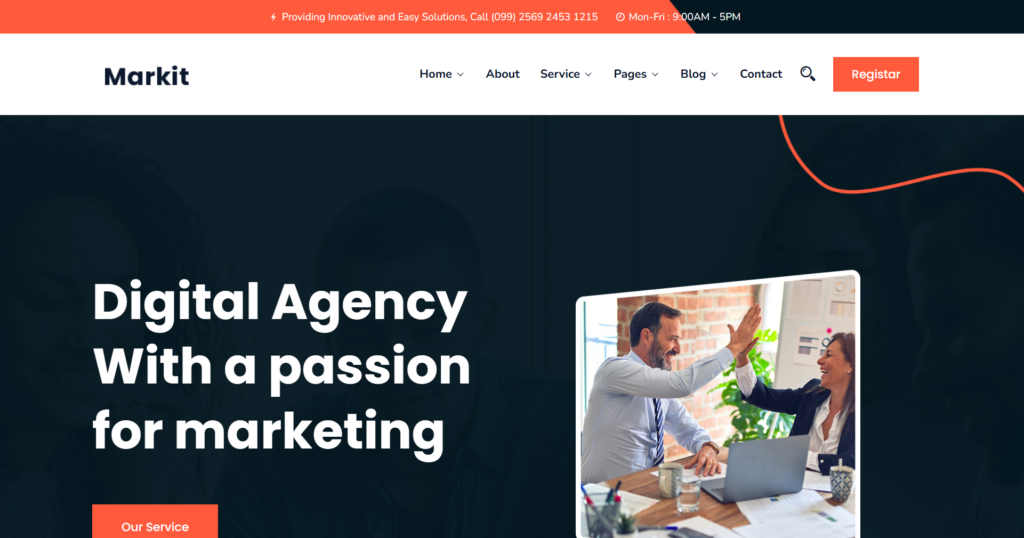 digital agency website design displaying key performance indicators on a clean minimalist dashboard