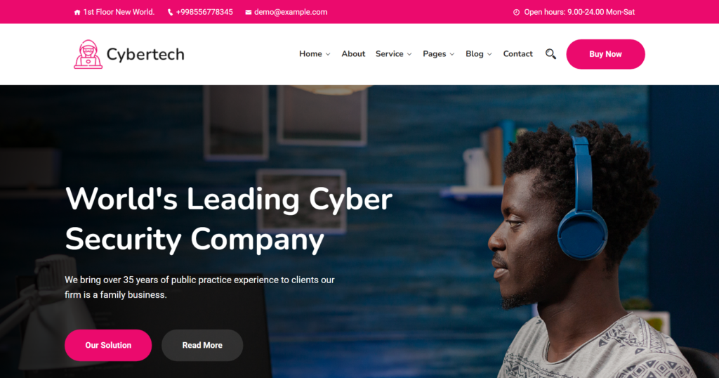 cyber security website design demonstrating real time threat monitoring on a high resolution screen