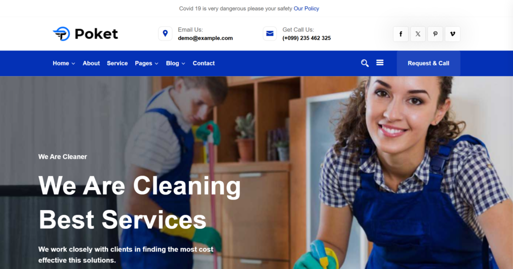Cleaning company website design modern responsive interface for booking and quotes