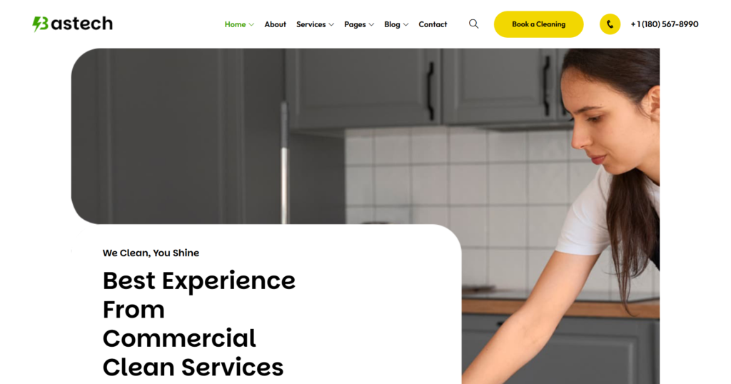 Clean commercial environment showing minimalist dashboard interface for scheduling cleaning appointments