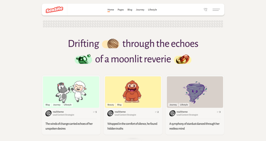 Creative personal blog platform website template design