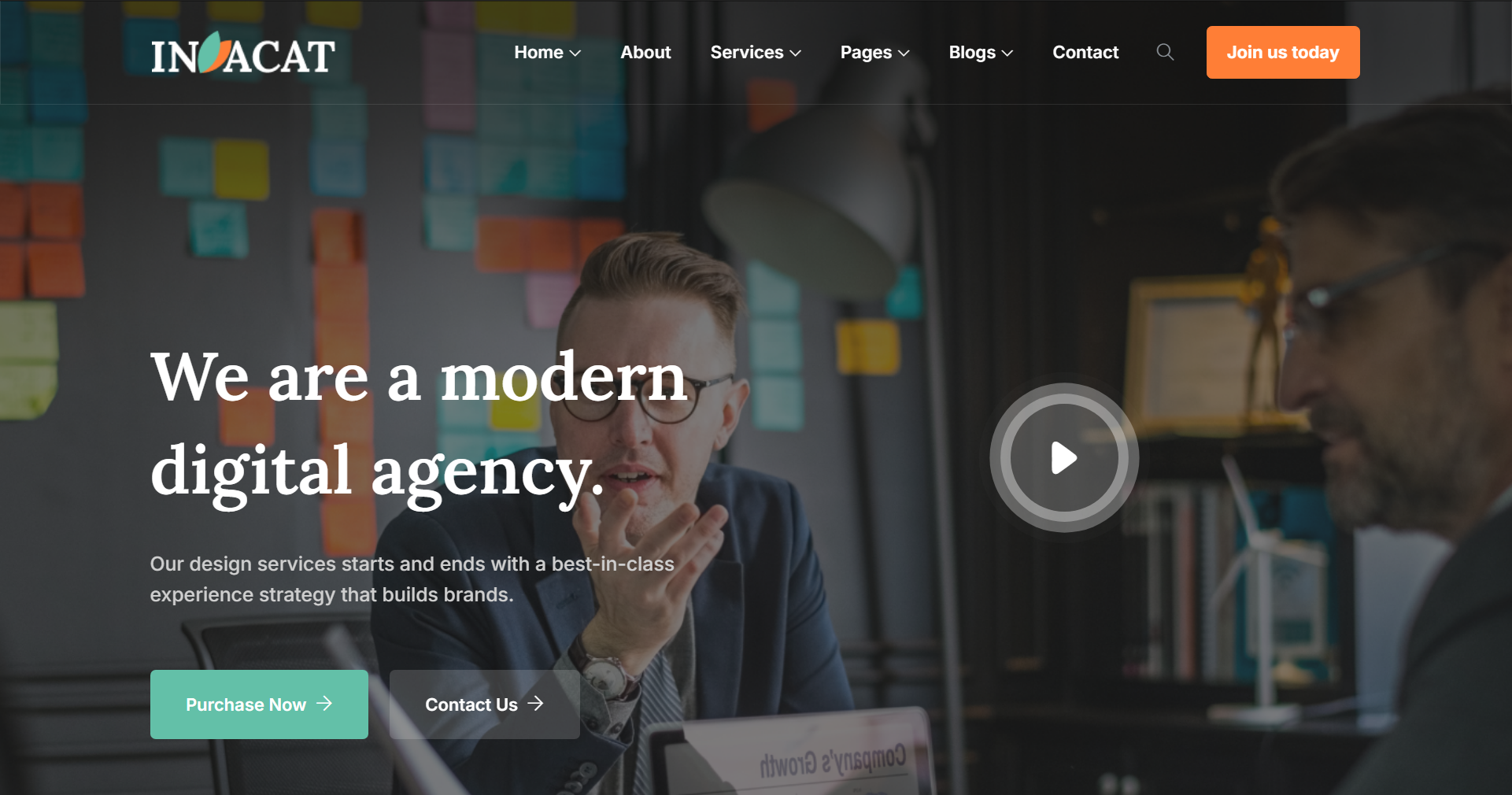 Technology agency website for modern corporate consulting firms and software development startup businesses focusing on it