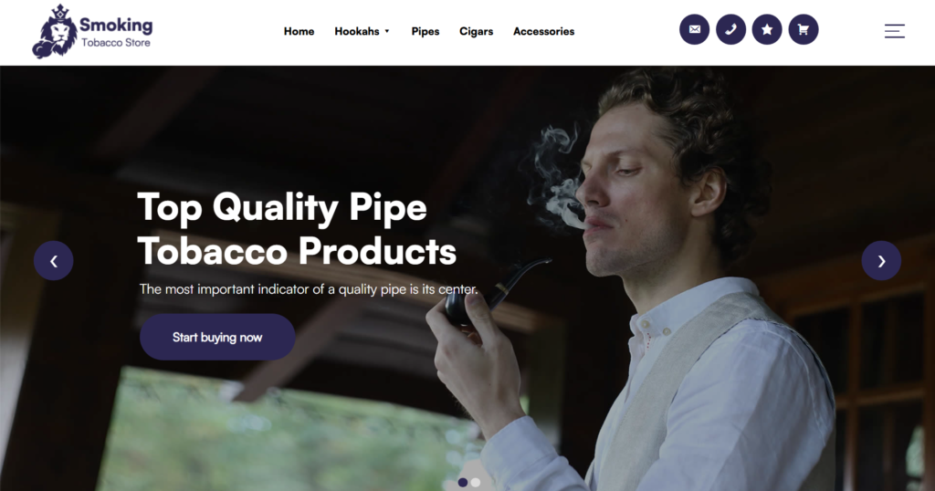 Ecommerce tobacco shop website design featuring premium cigars and modern vape products, optimised for UK regional standards and age verification compliance.