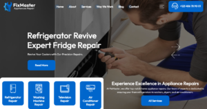 appliance repair website design focusing on home maintenance and washing machine repair services