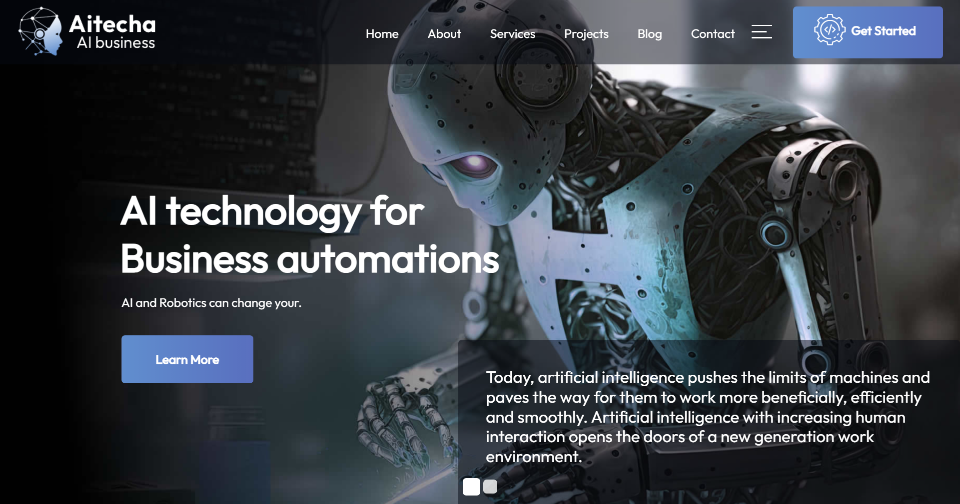 Innovative UK Artificial Intelligence website design for a technology startup, showcasing integration with IT services, ChatGPT, and corporate AI solutions. (Type: Deep Technology Showcase).