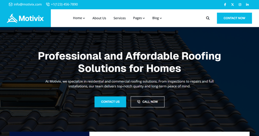 professional roofing website design construction building engineering maintenance repair renovation