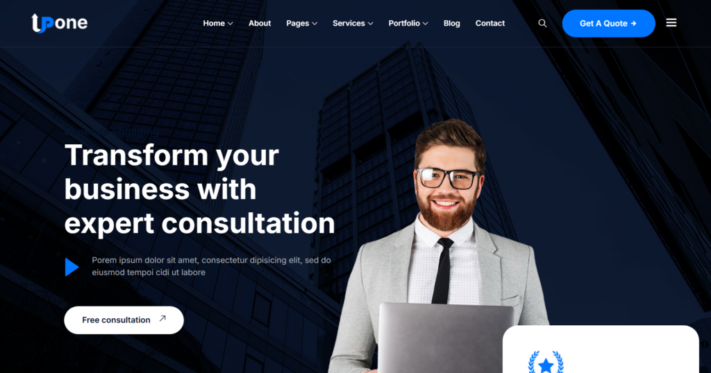Modern consulting firm website design platform for corporate and financial agency technology services in the UK.