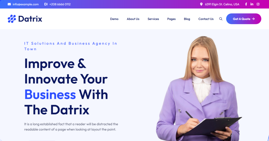 IT consulting website design corporate technology solution modern platform
