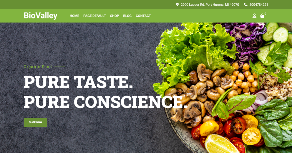 organic food ecommerce website design farmer grocery vegetable shop agriculture platform