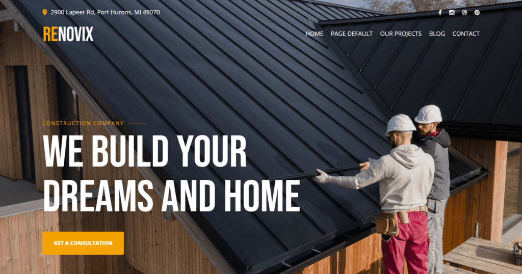 Trusted specialist construction company website focusing on industrial building project portfolio and architecture consulting