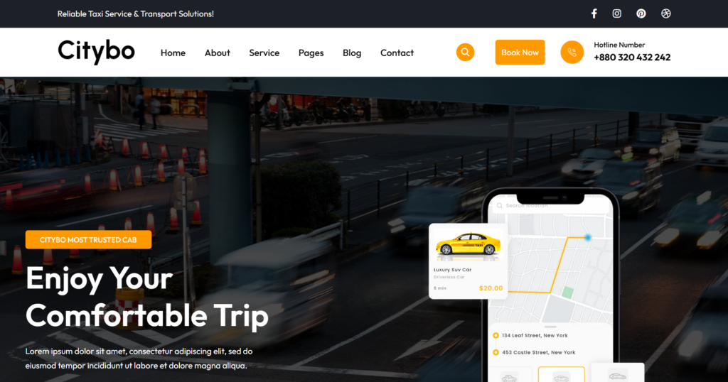 Reliable online taxi booking platform architecture integrating real time logistics management and driver safety features for corporate transportation