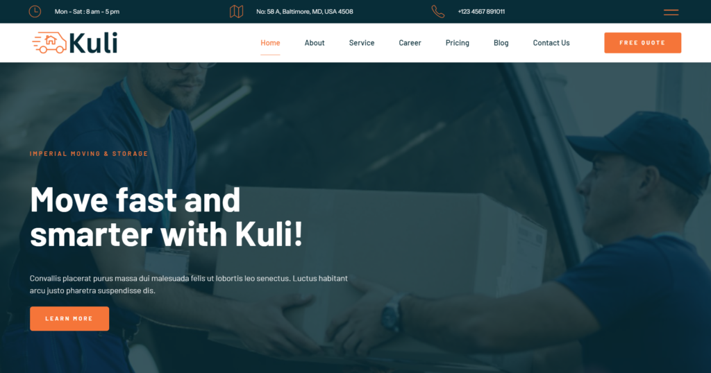 secure professional moving company website design integrating real time cargo tracking and transparent logistics services