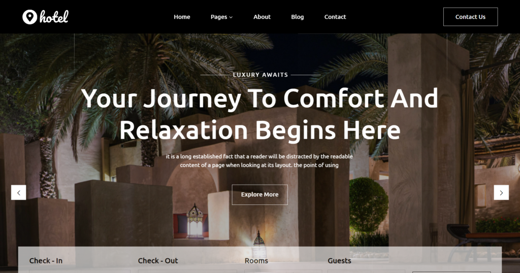Premier luxury hotel website design agency focusing on online hotel reservation systems and boutique hotel services.