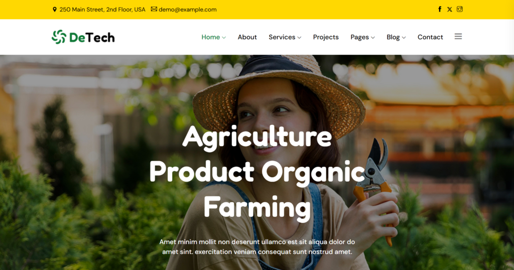 Agriculture Business Website Design for commercial farmer florist gardener landscaping industry technologies