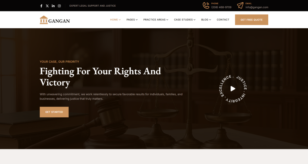 Law Firm Website Design for corporate legal solicitor barrister attorney firm consulting support