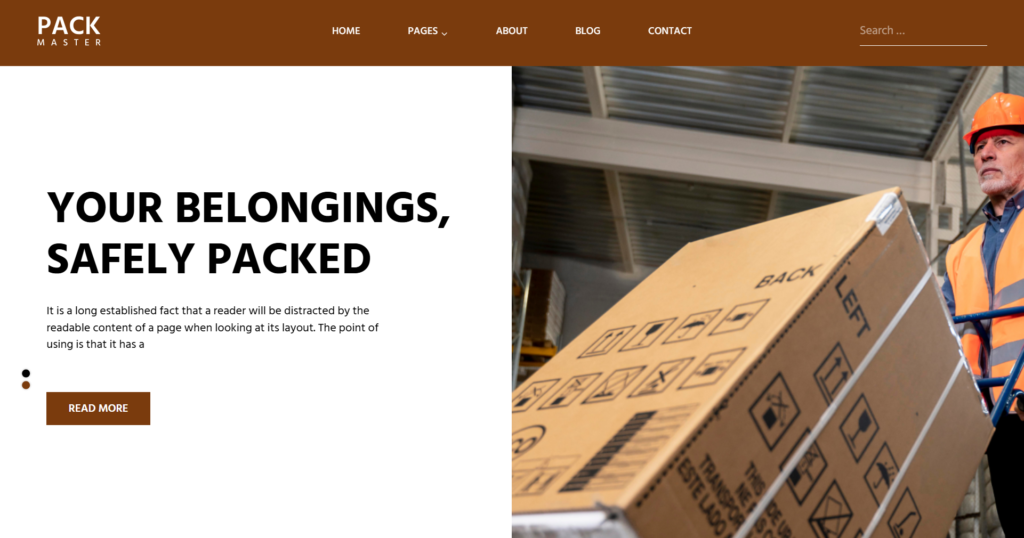 Packaging Solutions Website Design for box container packing custom retail industrial shipping boxes