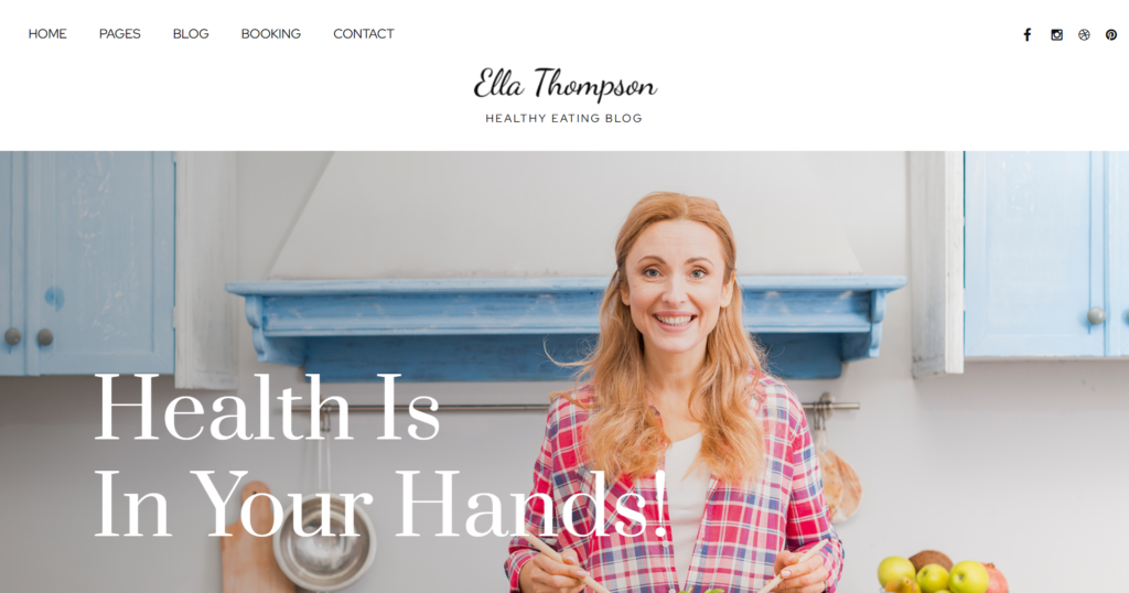 Dynamic Personal health coach website focusing on creative food and healthcare coaching programs